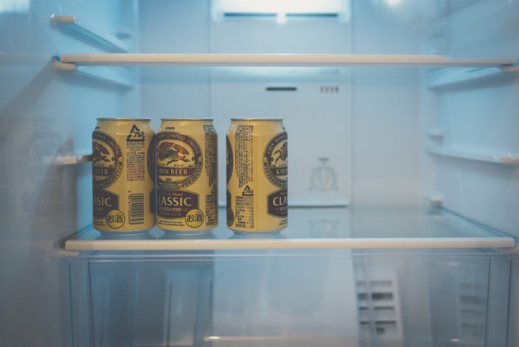 ビールが入っている冷蔵庫